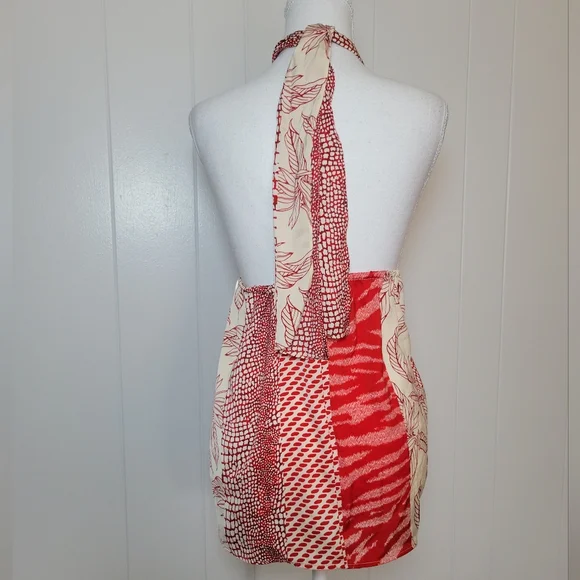 NWT Banana Republic Factory Red Sunset Satin Twist Neck Halter Tank Top XL - Picture 8 of 14